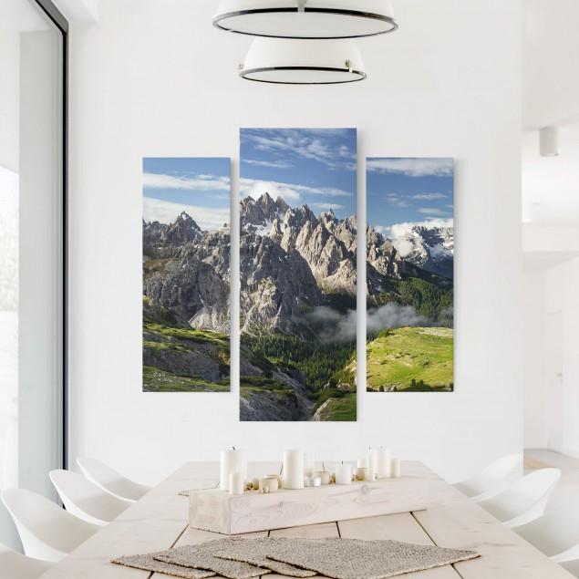 Trojdielny obraz Talianske Alpy